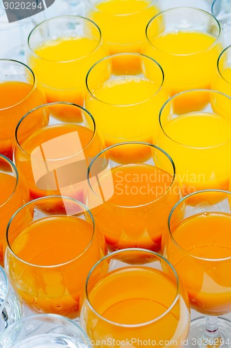 Image of many glasses on buffet table