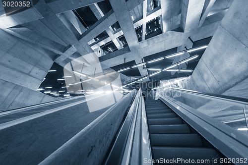 Image of Moving escalator in the business center