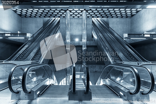 Image of Moving escalator in the business center