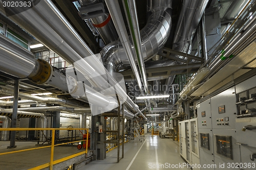 Image of Industrial pipes in a thermal power plant