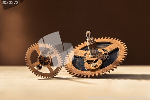 Image of Old gears on table