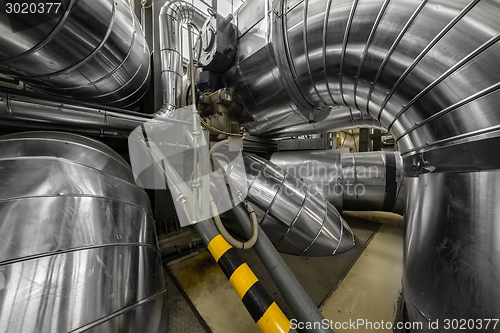 Image of Industrial pipes in a thermal power plant