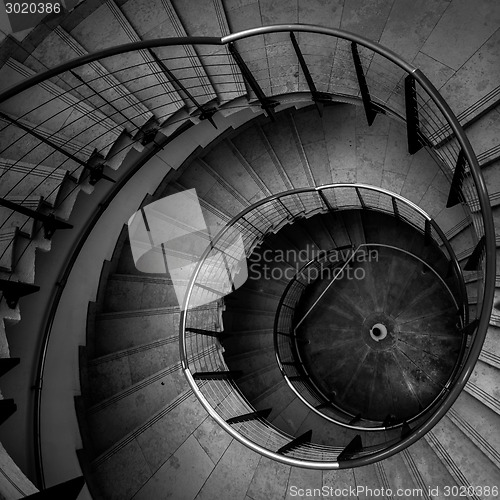 Image of Upside view of a spiral staircase