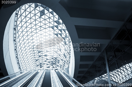 Image of Futuristic architecture with large windows