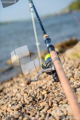 Image of Modern clean fishing rod outdoors