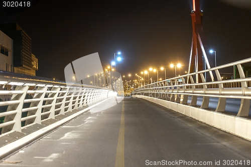 Image of Empty bridge at night