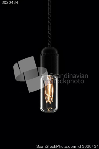 Image of Retro lightbulb - light on