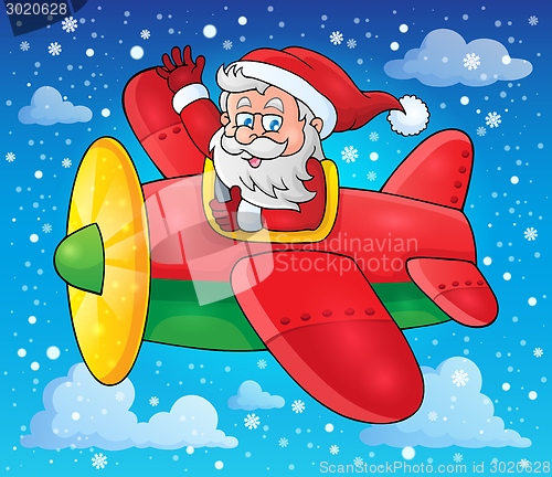 Image of Santa Claus in plane theme image 3
