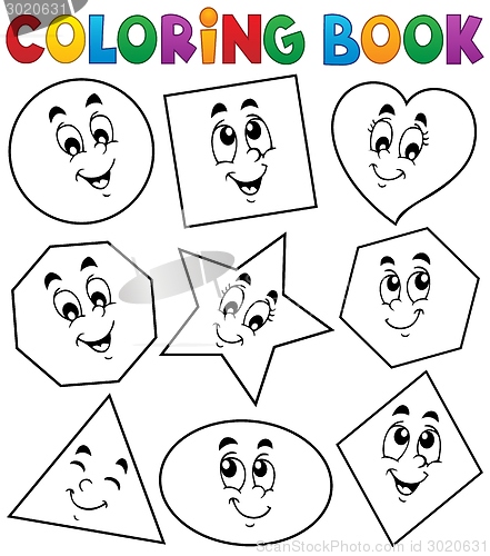 Image of Coloring book various shapes 1