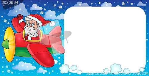 Image of Santa Claus in plane theme image 2