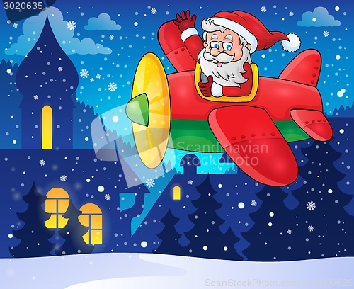 Image of Santa Claus in plane theme image 4