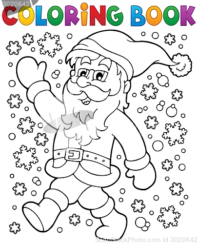 Image of Coloring book Santa Claus in snow 2
