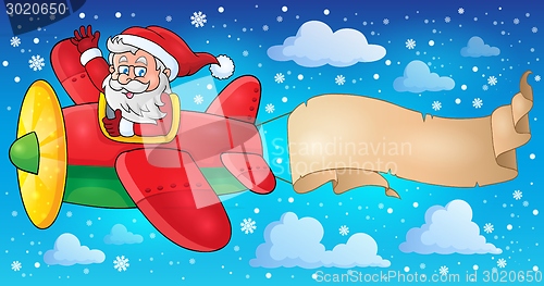 Image of Santa Claus in plane theme image 5