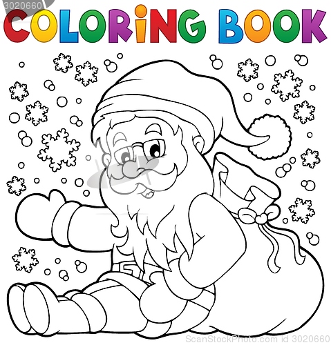 Image of Coloring book Santa Claus in snow 1