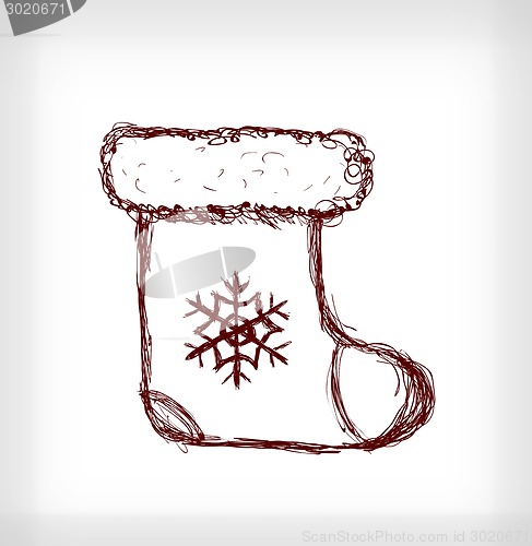 Image of Santa boot with snowflake