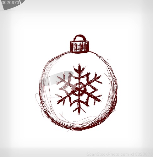 Image of Christmas ball with snowflake