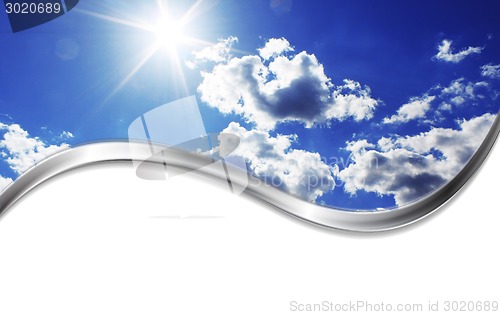 Image of Blue sunny sky and silver wave