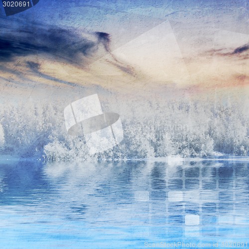 Image of Winter landscape and tech design