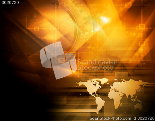 Image of Bright orange technology background