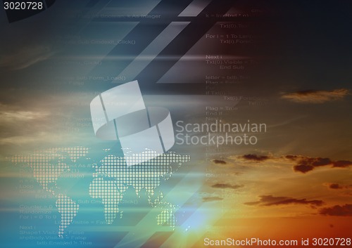 Image of Hi-tech design and sky background
