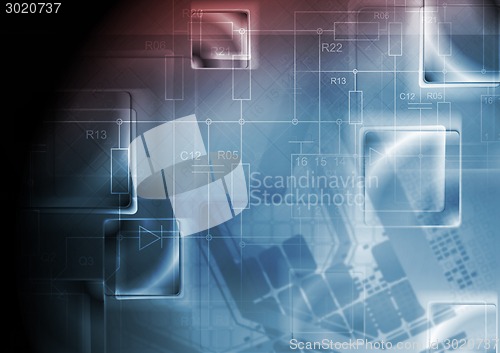 Image of Bright tech abstract background
