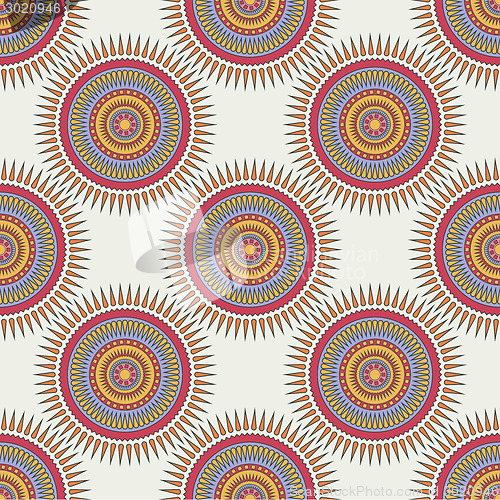 Image of Seamless background with tribal style circles.