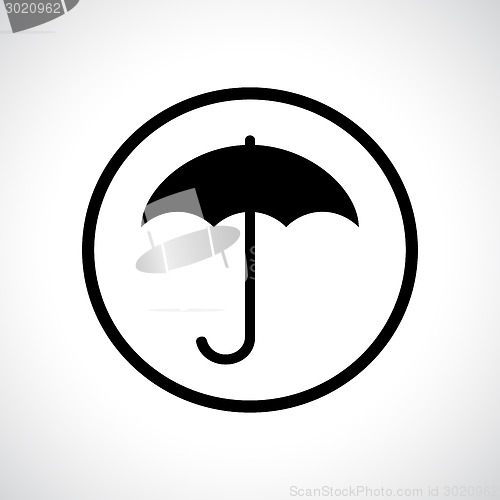 Image of Umbrella in a circle. 