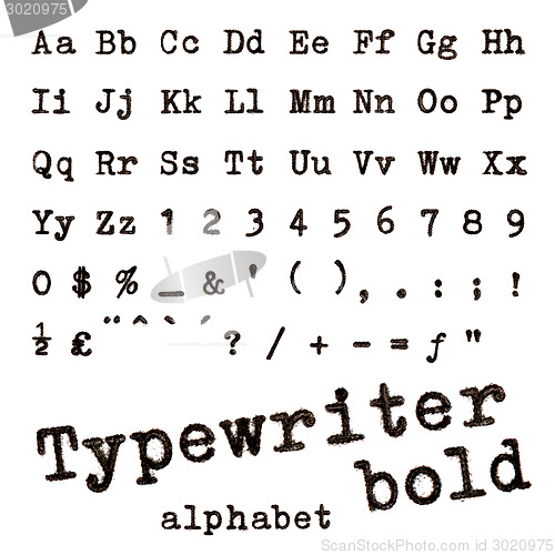 Image of Typewriter bold alphabet.