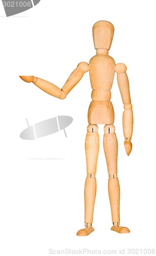 Image of Wooden mannequin presenting