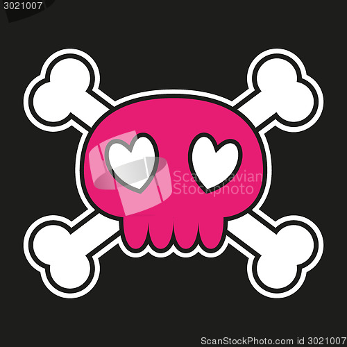 Image of Pink skull with crossbones