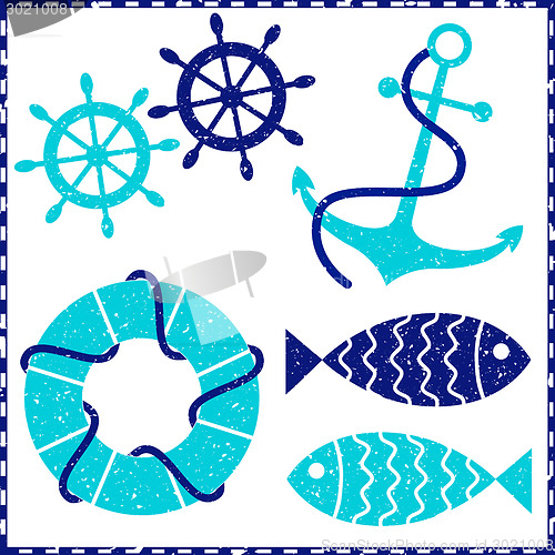 Image of Grunge nautical elements