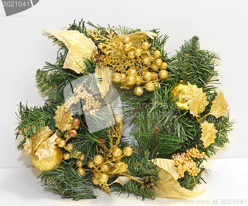 Image of Golden Christmas ornaments
