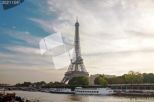 Image of Paris cityscape with Eiffel tower