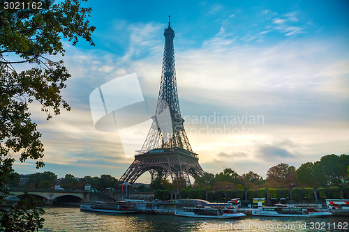 Image of Paris cityscape with Eiffel tower