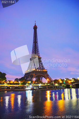 Image of Paris cityscape with Eiffel tower