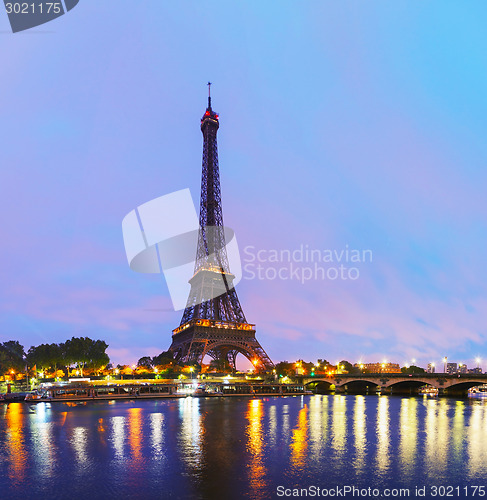 Image of Paris cityscape with Eiffel tower