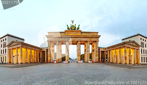 Image of Brandenburg gate panorama in Berlin, Germany