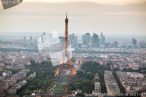 Image of Paris cityscape with Eiffel tower