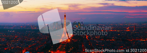 Image of Paris panoramic cityscape with Eiffel tower