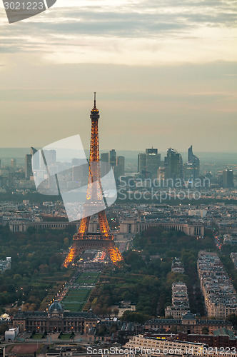 Image of Paris cityscape with Eiffel tower