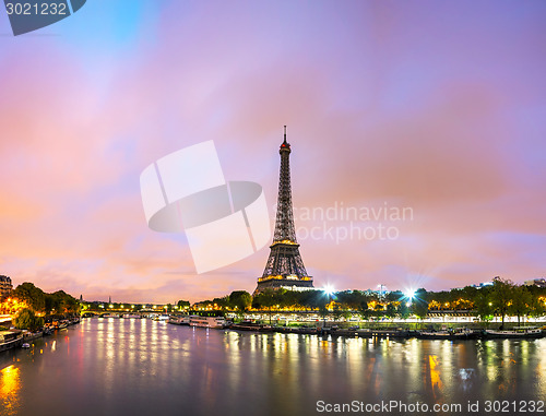 Image of Paris cityscape with Eiffel tower
