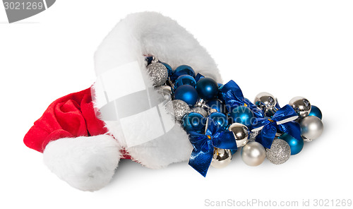 Image of Santa Claus Hat With Christmas Balls