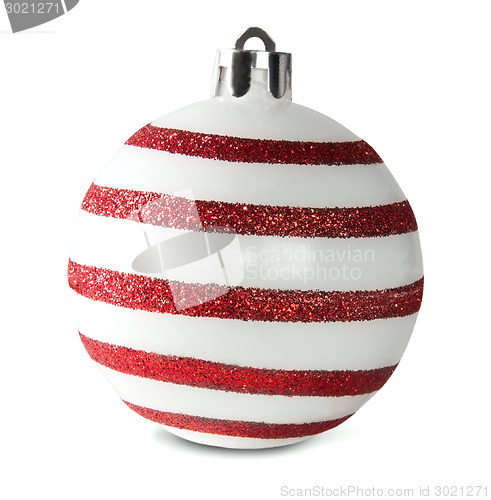 Image of Red And White Christmas Ball