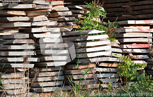 Image of pile of wooden boards