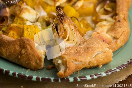 Image of Galette with leeks, pumpkin and feta