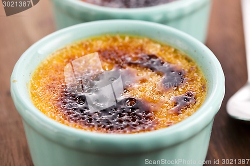 Image of French dessert - cream brulee, burnt cream 