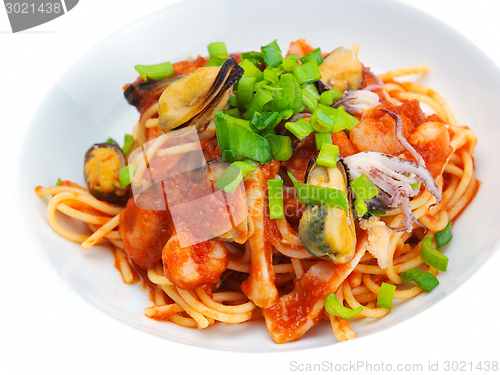 Image of Pasta with shrimps, herbs and mashrooms