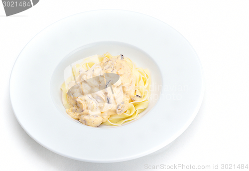 Image of Pasta with shrimps, herbs and mashrooms