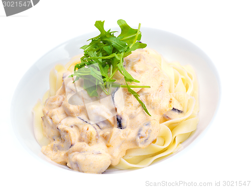 Image of Pasta with shrimps, herbs and mashrooms