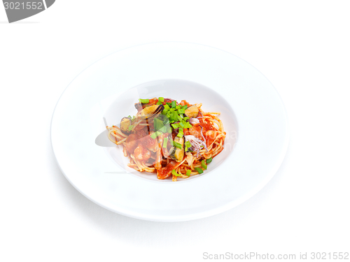 Image of Pasta with shrimps, herbs and mashrooms